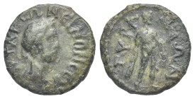 Sarmatia. Tyra. Antoninus Pius, 138-161. Bronze. Circa AD 139 (Bronze, 15.85 mm, 2.64 g). ΑΥΤ ΑΝΤΩΝΕΙΝΟΝ ϹΕΒC, Laureate head right. Rev. ΤΥΡΑ - ΝΩΝ, H...
