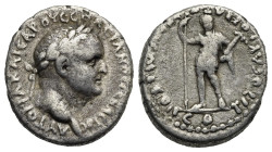 Cappadocia. Caesarea-Eusebia. Vespasian and Titus, as Caesar, 69-79. Didrachm. AD 76-77 (Silver, 18.69 mm, 6.48 g). AYTOKPA KAICAP OYECΠACIANOC CEBACT...