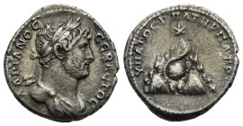 Cappadocia. Caesarea-Eusebia. Hadrian, 117-138. Didrachm. Circa AD 128-138 (Silver, 21.21 mm, 6.04 g), ΑΔΡΙΑΝΟϹ - ϹЄΒΑϹΤΟϹ, Laureate, draped and cuira...