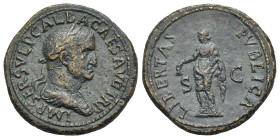Galba, 68-69. Sestertius (Bronze, 36.11 mm, 23.54 g). Rome. August-October AD 68 ca. IMP SER SVLP GALBA CAES AVG TR P, Laureate and draped bust right....
