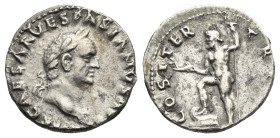 Vespasian, 69-79. Denarius. Rome. AD 70 (Silver, 18.02 mm, 3.26 g). IMP CAESAR VESPASIANVS AVG, Laureate head right. Rev. COS ITER - TR POT, Neptune s...