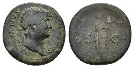 Hadrian, 117-138. Dupondius. Rome. AD 124-128 (Bronze, 26.28 mm, 13.97 g). HADRIANVS - AVGVSTVS, Radiate bust right, slightly drapery on the left shou...