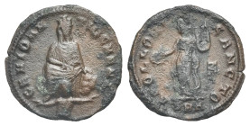Maximinus II Daia, 308-313 (time of). Nummus - “Persecution” Issue. Antioch. AD 310-313 (Bronze, 16.39 mm, 1.28 g). GENIO AN - TIOCHENI, Tyche turrete...