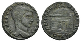 Divus Romulus. Reduced Follis struck by his father Maxentius. Ostia. Circa AD 309-312 (Bronze, 15.35 mm, 1.78 g). DIVO ROMVLO N V BIS CONS, Bare head ...