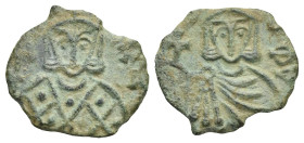 Michael I with Theophylactus, 811-813. Follis. Syracuse (Bronze, 17.91 mm, 1.65 g). [MI] XA, Crowned facing bust of Michael, wearing loros and holding...
