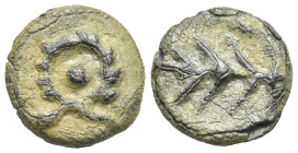 Roman, circa 1st - 2nd centuries AD. Tessera (Lead, 18.17 mm, 6.23 g). Wreath with central pellet. Rev. Palm branch. Rostowzew 3286. Good Very Fine.