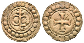 Italy. Firenze. Mercantile Token. 14th - 15th centuries (Copper, 20.95 mm, 2.71 g). Cross-omega monogram. Rev. Cross potent. A. Banti, Tessere mercant...