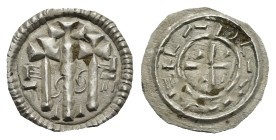 Hungary. Stephen II, 1116-1131. Denar (Silver, 12.13 mm, 0.34 g). S / TE, Three crosses. Rev. + LADLAVS X, Short cross, with wedge in each angle. CNH ...