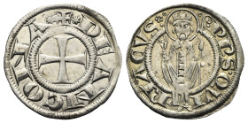 Italy. Ancona. Republic. Grosso Angontano. 13th-14th centuries (Silver, 22.35 mm, 2.37 g). ∗✠∗ DE ANCONA, Cross pattée. Rev. °PP. S' QVI - 'RIACVS ❀°,...