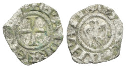 Italy. Messina. Kingdom of Sicily. Henry VI and Constance I of Sicily, 1194-1197. Denaro (Billon, 14.45 mm, 0.51 g). Є INPЄRATOR, Cross pattée. Rev. C...