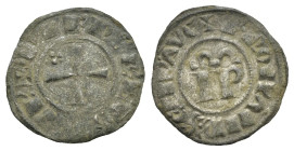 Italy. Messina. Kingdom of Sicily. Frederick II, 1197-1250. Denaro. Circa 1246 (Billon, 15.97 mm, 0.81 g). R IERL ET SICIL, Cross pattée; trefoil in 1...