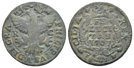 Italy. Palermo. Kingdom of Sicily. Philip V of Spain, 1701-1713. Grano. 1701 (Bronze, 23.66 mm, 4.6 g). PHILIPPVS V DEI GRA - TIA, Crowned eagle with ...