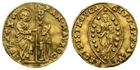 Italy. Venezia (The Serenissima). Francesco Morosini, doge CVIII, 1688-1694. Zecchino (Gold, 21.4 mm, 3.49 g). FRAN MAVROC - S M VENET, St. Mark stand...