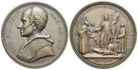 Italy. Papal States. Leo XIII (1878-1903). Oval Medal. 1896. For the encyclical Satis Cognitum. Opus: F. Bianchi (Bronze, 43.65 mm, 37.44 g). LEO XIII...