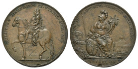 Italy. Kingdom of Naples and Sardinia. Philip V of Spain, 1700-1714. Medal, 1702. For the sovereign's visit to Naples. Opus: A. de Gennaro (Bronze, 59...