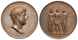Italy. Kingdom of the Two Sicilies. Ferdinand II, 1830-1859. Large Medal, 1830. For the accession to the throne of King Ferdinand II of Bourbon. Opus:...