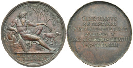 Italy. Kingdom of Italy. Accademia Tiberina. Prize Medal to Msgr. Valeriano Sebastiani, 1899. Opus C. Voigt (Bronze, 45.19 mm, 32.02 g). ALTERIVS SIC ...
