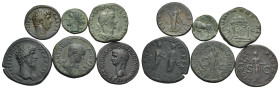 Large lot of six (6) Greek and Roman Imperial bronze coins. Overall in good condition. Lot sold as seen – no returns.