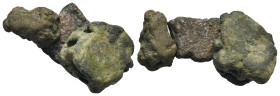 Large lot of three (3) Roman Republican aes rude specimens (bronze; 71.34 g for the largest). Central Italy and Rome, circa 6th–4th centuries BC. ICC ...