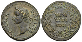 Study Forgeries. Julius Caesar "Paduan" medal inspired by a work of Giovanni da Cavino (Bronze, 37.13 mm, 35.97 g). C CAESAR - DICTATOR, Laureate head...