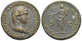 Study Forgeries. Vitellius "Sestertius". Bulgaria (?), 20th century (Bronze, 34.59 mm, 27.26 g). A VITELLIVS GERMANICVS IMP AVG P M TR P, Laureate and...