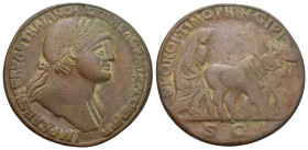 Study Forgeries. Trajan "Sestertius". 20th century (Bronze, 35.83 mm, 20.36 g). IMP CAES NERVAE TRAIANO AVG GER DAC P M TR P COS V P P, Laureate bust ...