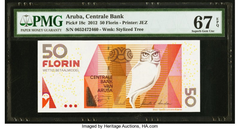 Aruba Centrale Bank 50 Florin 2012 Pick 18c PMG Superb Gem Unc 67 EPQ. 

HID0980...