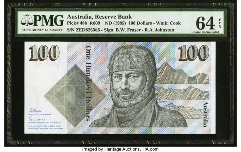 Australia Australia Reserve Bank 100 Dollars ND (1985) Pick 48b R609 PMG Choice ...