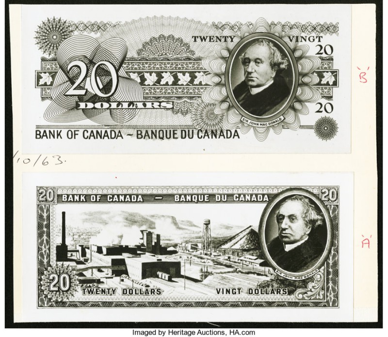 Canada Bank of Canada $20 1963 BC-UNL Face and Back Photographic Essay's About U...