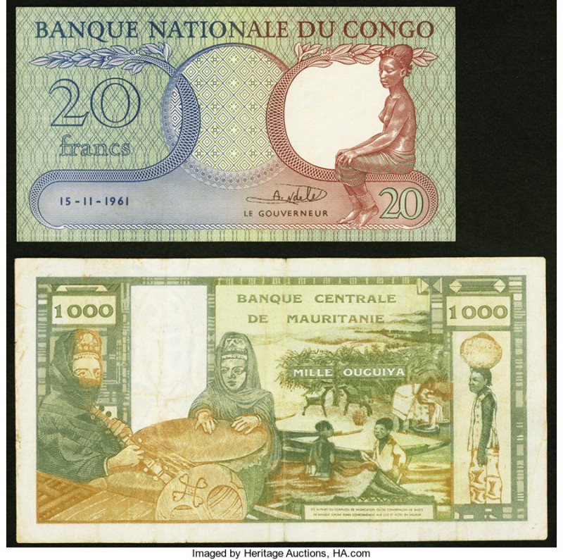 Congo, Democratic Republic Banque Nationale du Congo 20 Francs 15.11.1961 Pick 4...