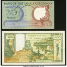 Congo, Democratic Republic Banque Nationale du Congo 20 Francs 15.11.1961 Pick 4a Choice About Uncirculated; Mauritania Banque Centrale De Mauritanie ...