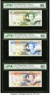 East Caribbean States Central Bank, St. Vincent 5; 10; 20 Dollars ND (1994) Pick 31v; 32v; 33v Three Examples PMG Gem Uncirculated 66 EPQ; Choice Unci...