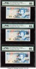 East Caribbean States Central Bank, Antigua 10 Dollars ND (2003) Pick 43a; 43d; 43g; 43k; 43u; 43v Six Examples PMG Gem Uncirculated 66 EPQ (3); Choic...