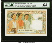 French Indochina Institut d'Emission des Etats du Cambodge, du Laos et du Viet-Nam 100 Piastres = 100 Dong ND (1954) Pick 108 PMG Choice Uncirculated ...