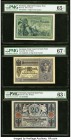 Germany Imperial Treasury; State Loan Currency Note 5 (2); 20 Mark 1904; 1917; 1915 Pick 8a; 56b; 63 Three Examples PMG Gem Uncirculated 65 EPQ; Super...