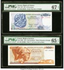 Greece Bank of Greece 50; 100 Drachmai 1978 Pick 199; 200b PMG Superb Gem Unc 67 EPQ; Gem Uncirculated 65 EPQ. 

HID09801242017
