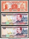 Honduras Banco Central de Honduras 1 Lempira 30.7.1965 Pick 56Ab; 500 Lempiras 14.12.2000 Pick 78c; 30.8.2001 Pick 78d Crisp Uncirculated. 

HID098012...