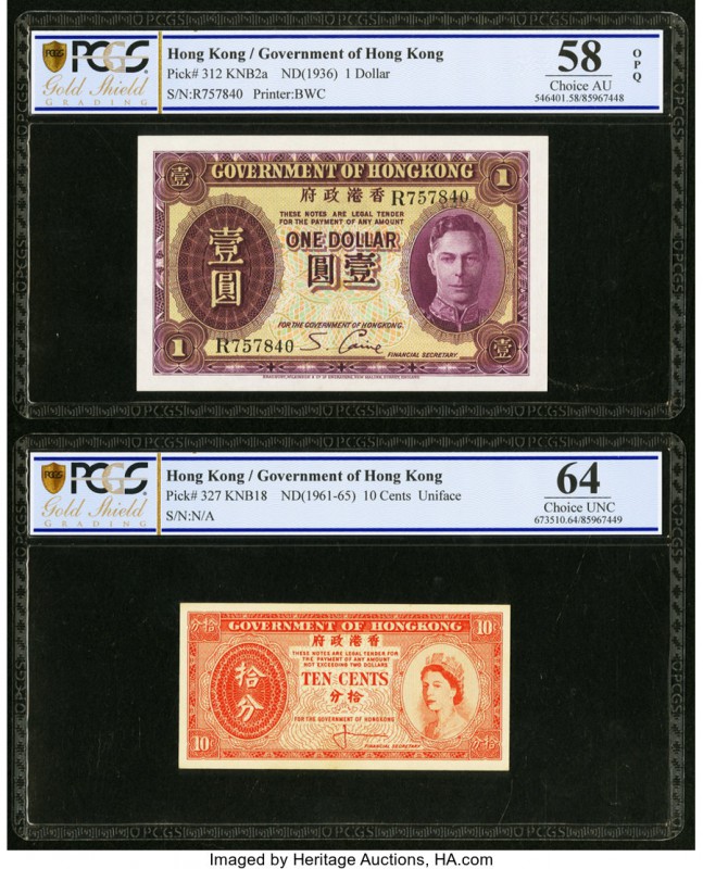 Hong Kong Government of Hong Kong 1 Dollar ND (1936) Pick 312 KNB2a PCGS Gold Sh...