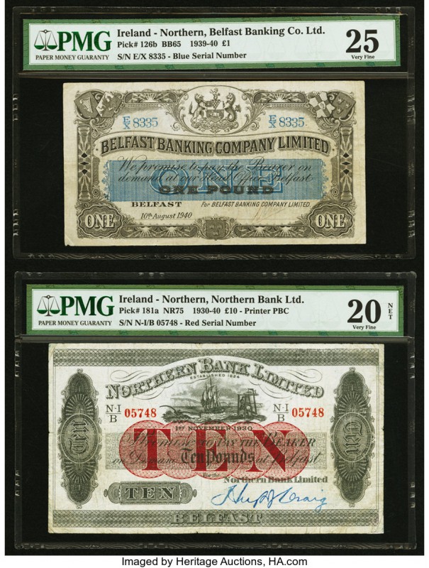 Ireland Northern Bank Limited 1; 10 Pounds 10.8.1940; 1.11.1930 Pick 126b; 181a ...