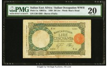 Italian East Africa Banca d'Italia 50 Lire 1938 Pick 1a PMG Very Fine 20. 

HID09801242017