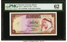 Kuwait Kuwait Currency Board 1 Dinar 1960 (ND 1961) Pick 3 PMG Uncirculated 62. Minor repair.

HID09801242017