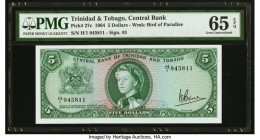 Trinidad And Tobago Central Bank of Trinidad and Tobago 5 Dollars 1964 Pick 27c PMG Gem Uncirculated 65 EPQ. 

HID09801242017