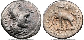 C. Caecilius Metellus Caprarius (ca. 125 BC). AR denarius (18mm, 3.78 gm, 12h). NGC Choice Fine 5/5 - 3/5. Rome. ROMA, head of Roma right, wearing pen...