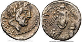 L. Rubrius Dossenus (ca. 87 BC). AR quinarius (13mm, 1.65 gm, 5h). NGC Choice VF 4/5 - 2/5, brushed. Rome. DOS-SEN, laureate head of Neptune right, tr...