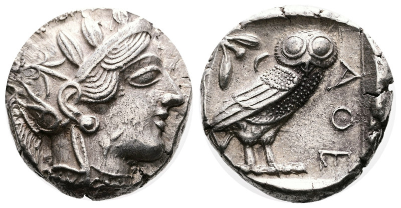 Attica, Athens, circa 449-404 BC. Silver Tetradrachm (24 mm, 17,21 g.). 430s. He...