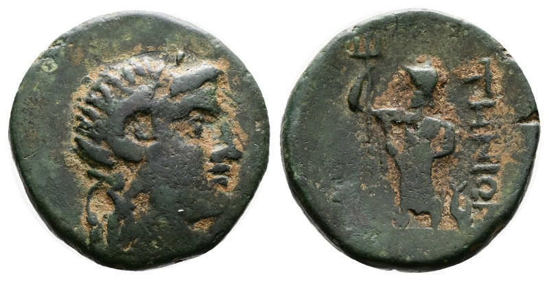 Cyclades, Tenos. Circa 3rd-2nd Century BC. Bronze (20 mm, 5.50 g.). Laureate and...