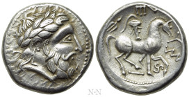 EASTERN EUROPE. Imitations of Philip II of Macedon (3rd century BC). Tetradrachm. Mint in the central Carpathian region. 'Dreizack und Triskeles' type