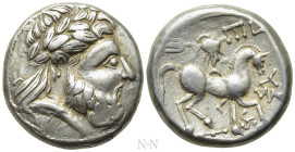EASTERN EUROPE. Imitations of Philip II of Macedon (3rd century BC). Tetradrachm. Mint in the central Carpathian region. 'Dreizack und Triskeles' type