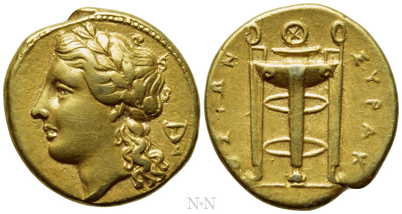 SICILY. Syracuse. Agathokles (317-289 BC). EL 25 Litrai or Hemistater. 

Obv: ...