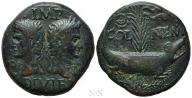 GAUL. Nemausus. Augustus, with Agrippa (27 BC-14 AD). Ae